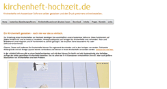 Desktop Screenshot of kirchenheft-hochzeit.de